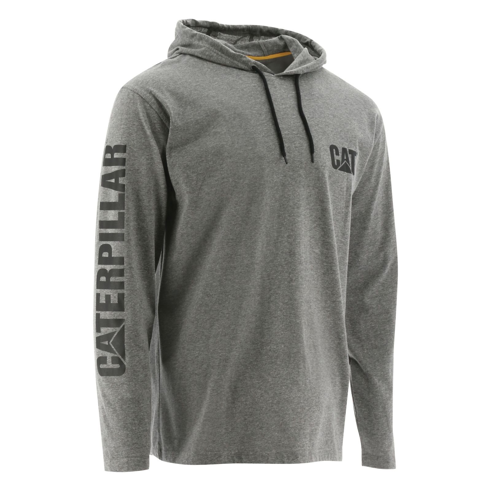 Caterpillar Upf Hooded Banner Long Sleeve - Mens T-Shirts - Grey - NZ (358OHPWRY)